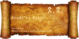 Kozári Kitti névjegykártya